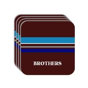 Personal Name Gift   BROTHERS Set of 4 Mini Mousepad Coasters (blue 