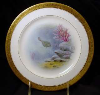 Antique Minton Albert H Wright Fish Plates EXQUISITE  