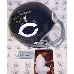 Autographed Gale Sayers Helmet   Throwback Full Size   Autographed NFL 