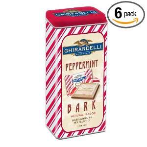Ghirardelli Peppermint Bark Chocolate Squares Nostalgic Tin, 6.23 
