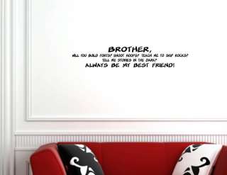 BROTHER WILL YOU BUILD FORTS? Vinyl wall quotes sayings  