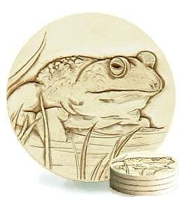 BULL FROG STONE DRINK COASTER set of 4 MOST ABSORBENT  