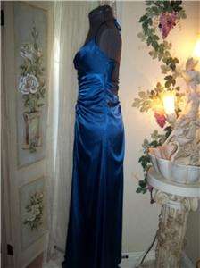   NEW SIZE 5/S ROYAL BLUE SATIN LONG PROM/SPECIAL EVENT DRESS  