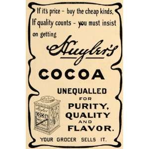  1905 Ad Huylers Cocoa Pure Quality Grocer Powder Flavor 