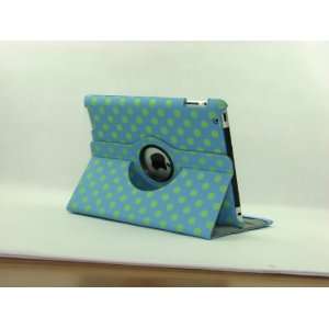 com Patent Supercase dot blue 360 Degrees Rotating Stand Leather Case 