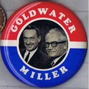  Goldwater Miller 1964 Presidential Campaign Badge 