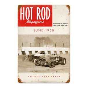  Hot Rod Magazine 1950 Track Roadsters Metal Sign: Home 