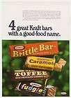1968 kraft brittle bar caramels almond toffee fudgies candy bars trade 