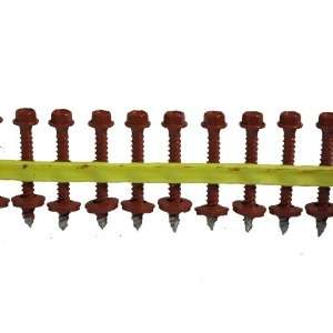 Quik Drive HG112WSRED Metal Roofing and Siding Screw, Red Painted 1/4 