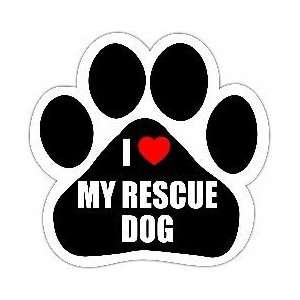  I Love My Rescue Dog Car Magnet 