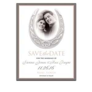  80 Save the Date Cards   Lucky Shoe Silver Duster Office 