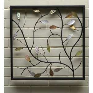 Indoor/Outdoor Multi Hued Metal Leaves and Vines Wall Art:  