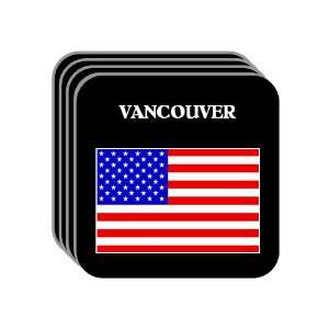 US Flag   Vancouver, Washington (WA) Set of 4 Mini Mousepad Coasters