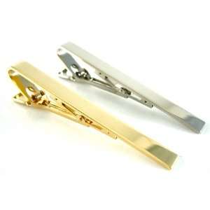 Mens Classic Gold and Silver Formal Tie Bar 2 Pair Set by Cuffcrazy