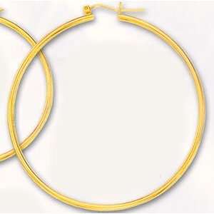  14k Large Yellow Gold Hoop Earrings Jewelry