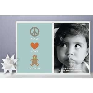  Peace Love Cookies Holiday Photo Cards: Health & Personal 