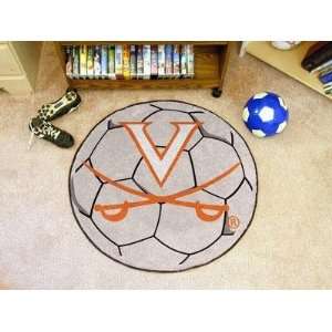  Virginia UVA Cavaliers Soccer Ball Shaped Area Rug Welcome 