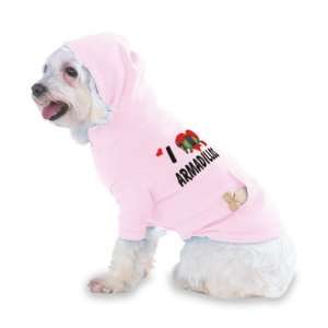  I Love Armadillos Hooded (Hoody) T Shirt with pocket for 