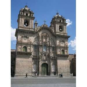 Baroque Facade on Plaza De Armas, Jesuit Church of La Compania, Cuzco 