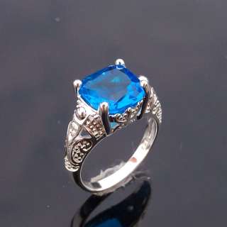   Vintage Silver Gemstone Ring Birthstone Amethyst Ring Size 9  