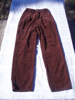 GLORIA VANDERBILT 8P brown pleated corduroy pants  