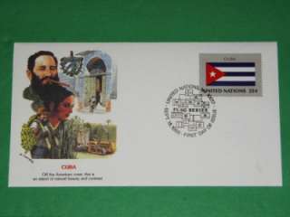 CUBA FLAG UN FLEETWOOD CACHET VALUED COVER FDC 1988  