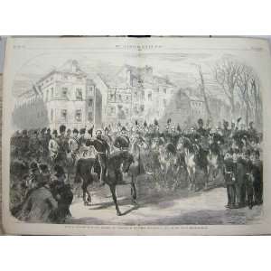 1865 KING LEOPOLD BRUSSELS LAEKEN GATE SOLDIERS HORSES 