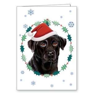    Holiday Xmas Seasons Greeting Card   Black Lab