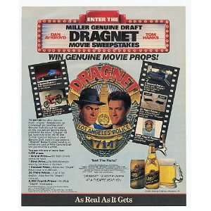  1987 Dragnet Movie Sweepstakes Miller Beer Print Ad (Movie 