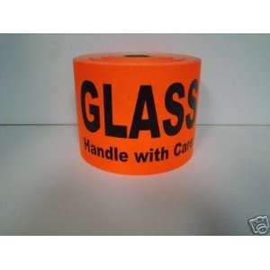  500 4x6 Large Red Fragile GLASS Handle with Care Labels 