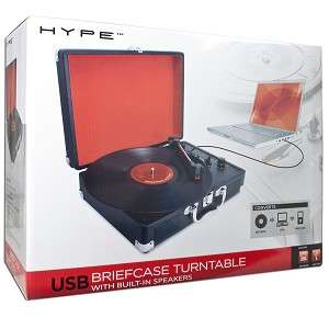 HYPE Briefcase USB Turntable/Vinyl Archiver to MP3 New  