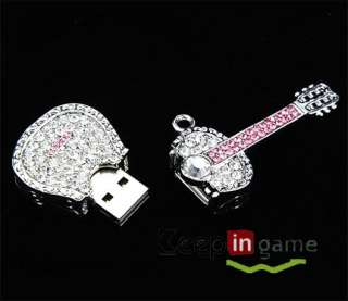 4GB 4 GB Jewelry USB Flash drive Diamond Guitar Shaped  