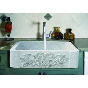 Stone ATHENA W Natural White Granite Farmhouse Sink