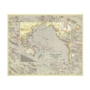  Pacific Ocean Map 1936 Collections Premium Poster Print 