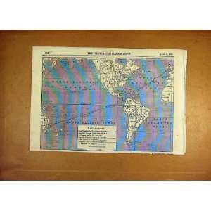  1853 Map Plan Pacific Ocean America Seas American Print 