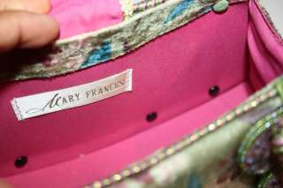 MARY FRANCES Beaded Jeweled Velvet Minaudière Hand BAG  