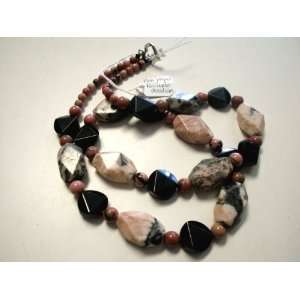  Pink Jasper and Rainbow Obsidian Love My Heart Necklace 