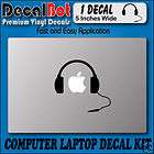 apple logo mod headphone laptop computer vinyl decal 