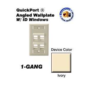  Leviton 42081 4IS Angled QuickPort Wallplate w/ ID Window 