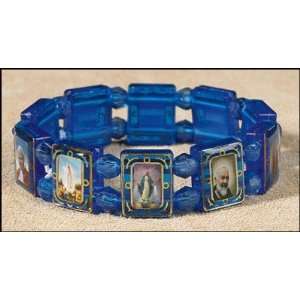 Catholic Devotional Saints Bracelet Religious Gift Blue Womens Gift 