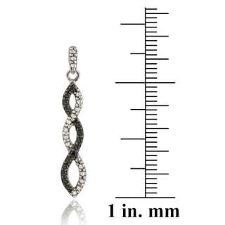 925 Silver Diamond Accent Infinity Dangle Earrings  