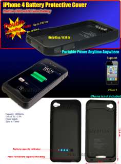 iPhone 4 External Battery Protective Cover 1900mAh Li  