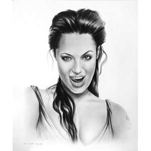  Angelina Jolie Charcoal Portrait: Home & Kitchen