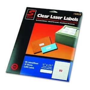  Specialty Label, Self Adhesive, 1/2x1 3/4, Clear, 80 