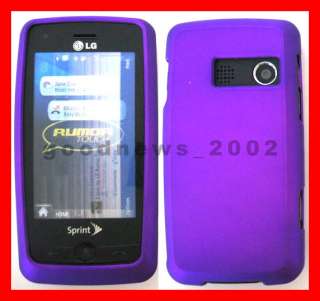 for LG Rumor Touch LN510   Purple Rubberized Snap on Hard Case Phone 