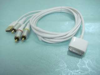 T7 New AV RCA Cable + USB Charg DATA For Apple iPhone 4G iSO5 iSO4.3 