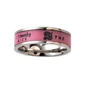  Girls Pink True Love Waits TLW Ring: Jewelry