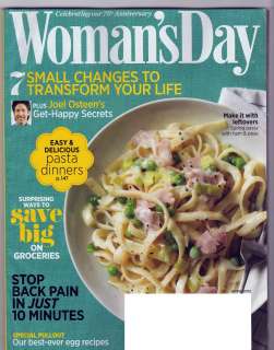 WOMANS DAY APRIL 2012 RECIPES GET HAPPY SECRETS PASTA DINNERS BACK 