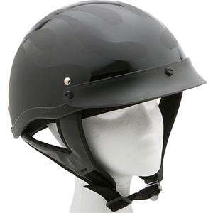  Kerr Shorty Flame Helmet   X Small/Flat Black Automotive