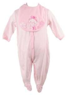   : Vitamins Newborn Baby Girls 3 pc Pink Kitty Coverall Set: Clothing
